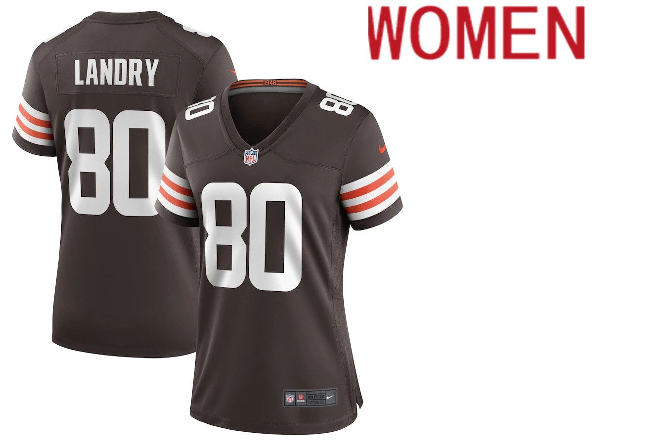 Women Cleveland Browns 80 Jarvis Landry Nike Brown Player Game NFL Jersey